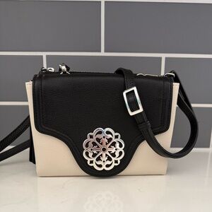Brighton Eve Messenger CrossBody Black White Retired
Rare